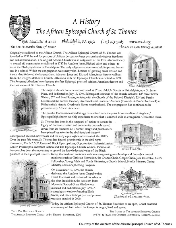History of African Episcopal Church of St. Thomas