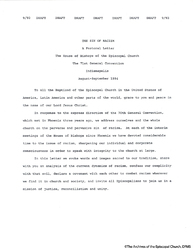 Draft Of Pastoral Letter, September 1993 Draft Of Pastoral Letter, September 1993