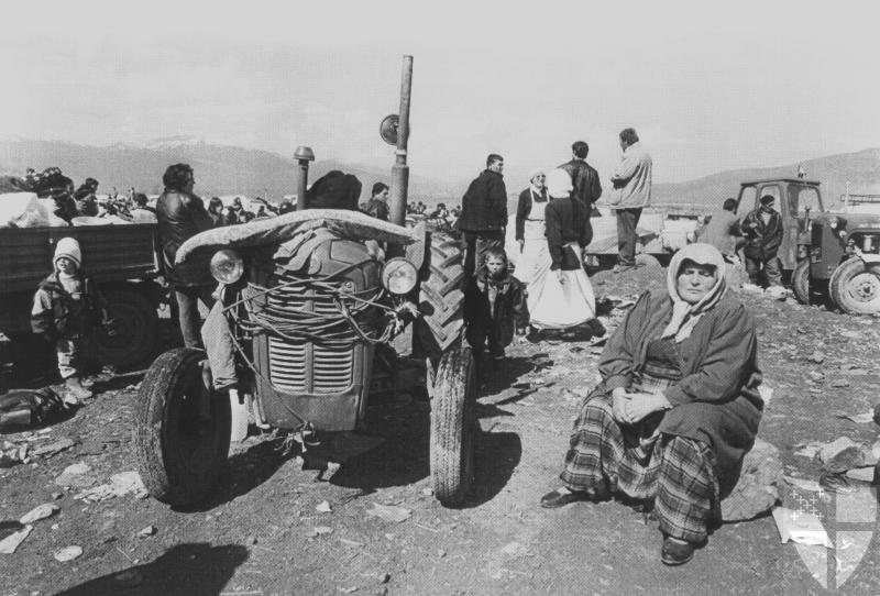 [Refugee camps in Albania...]